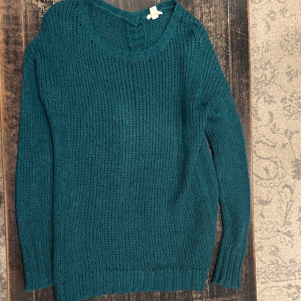 Caslon Women's Deep Teal Crew Neck Sweater
